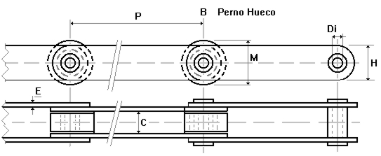 dibujo TRANSPORTADORAS PERNO HUECO LIVIANAS